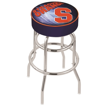 Holland Bar Stool Co 25" 4" Syracuse Cushion Seat, Double-Ring Chrome Swivel Bar Stool L7C125Syrcse-D2